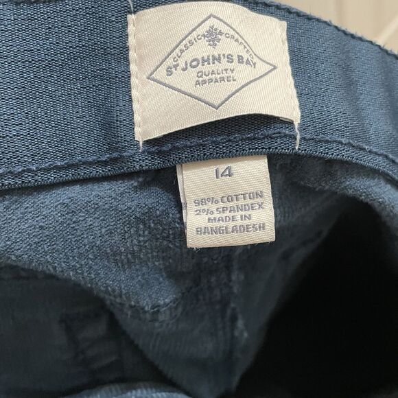 St. John's Bay Corduroy Pants Dark Blue Teal‎ Women's Size 14 Straight Leg - Picture 4 of 9